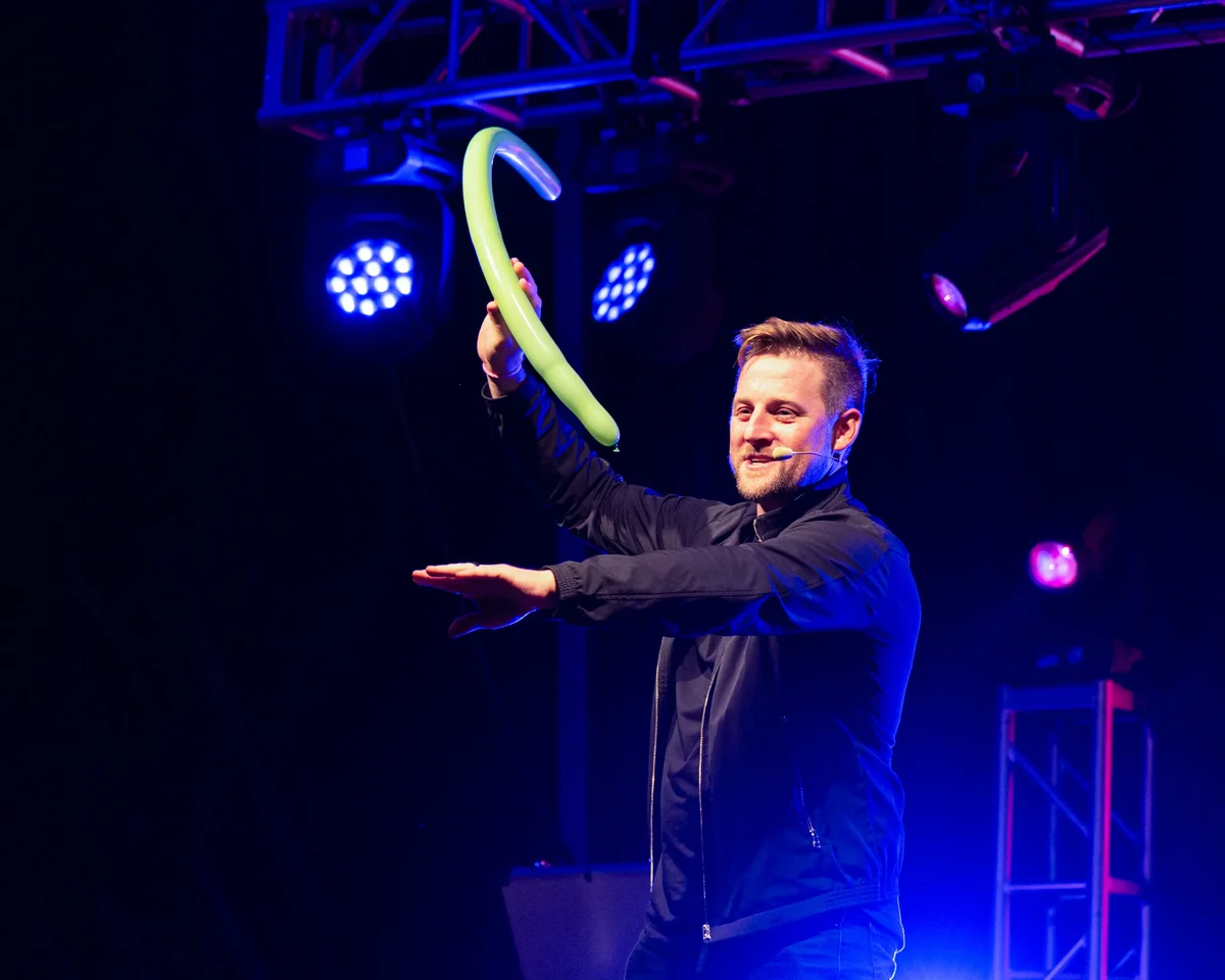 Wes Barker with balloon